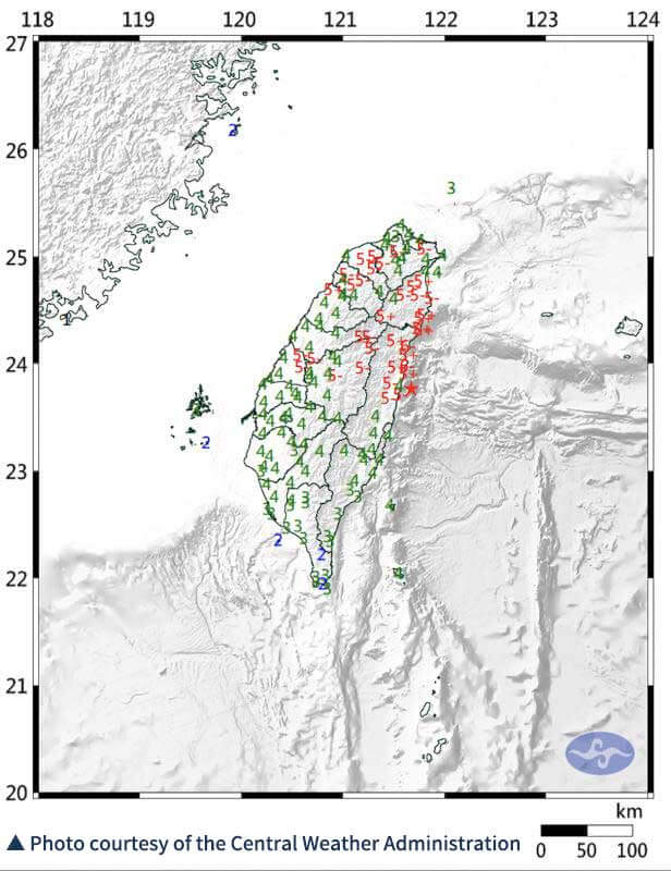 花蓮外海發生強烈7.2級地震　Strong 7.2 earthquake strikes off Hualien