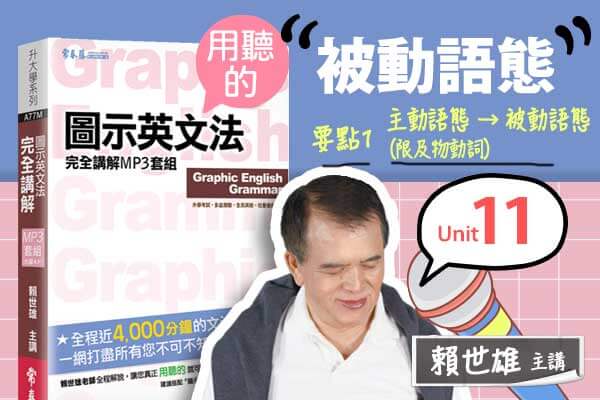 【用「聽」的圖示英文法】Unit 11 被動語態 — 要點#1 （一般）主動語態 → 被動語態（限及物動詞）