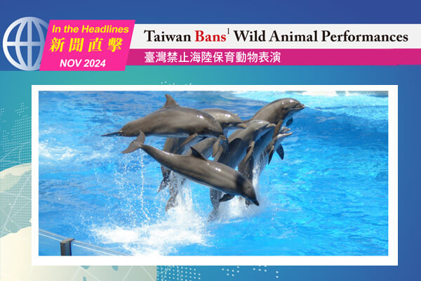 臺灣禁止海陸保育動物表演 Taiwan Bans Wild Animal Performances
