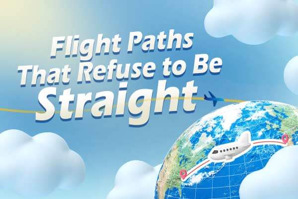 眼前的曲線不是曲線　飛機的「直線」是什麼？Flight Paths That Refuse to Be Straight
